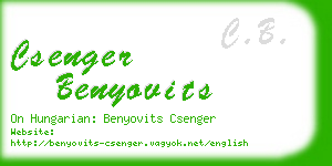 csenger benyovits business card